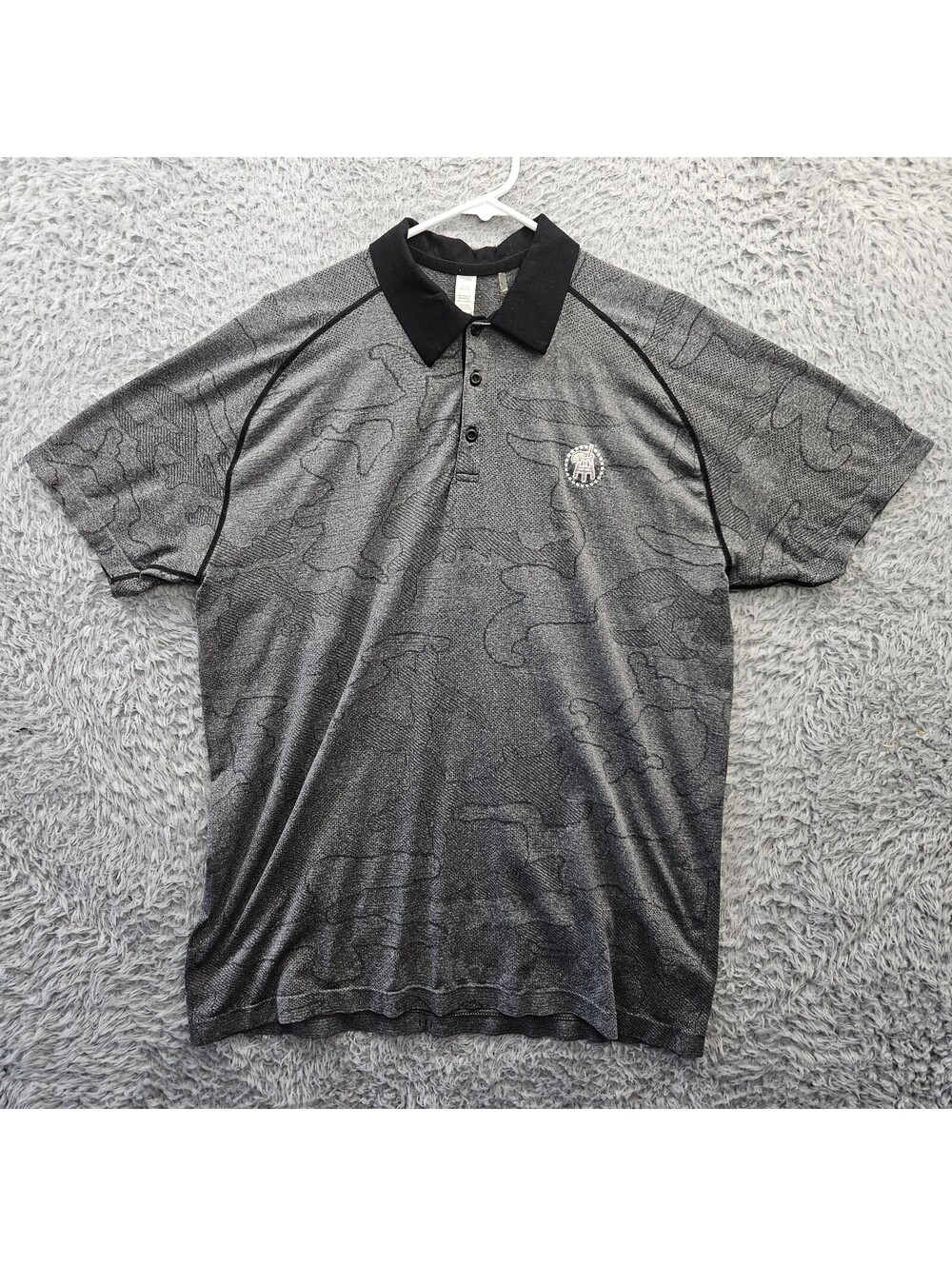 UNRL X Barstool Golf Polo Shirt Men Large Camouflage Knit Performance